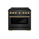 ZLINE 36" Paramount Dual Fuel Range DuoPro™ Cooktop, Electric Convection Oven, Black Satin Stainless Steel PSDRBSZ-36-CB