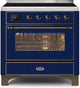 ILVE Majestic II 36" Induction Range Midnight Blue Bronze Trim UMI09NS3MBB