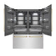 ZLINE 60" Built-In Bottom Freezer Refrigerator with Water Dispenser, Ice Maker, DuraSnow® SS, Graphite Gray Interior, Polished Gold GRBIVZ-SN-60-G