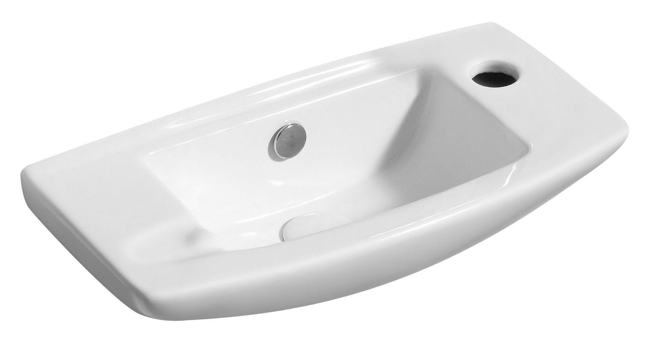 ALFI brand White 20" Small Wall Mounted Ceramic Sink with Faucet Hole ABC115