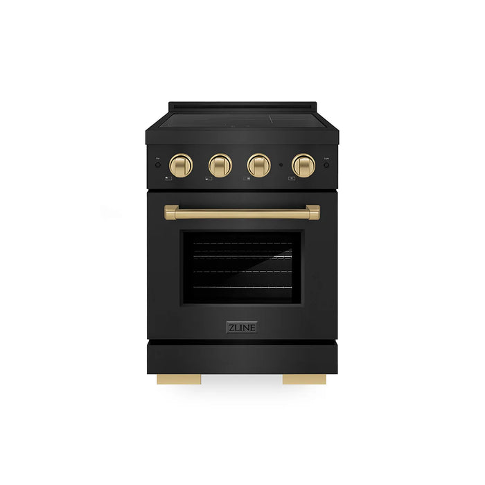 ZLINE 24" Paramount Induction Range, Cooktop, Electric Convection Oven, Accents SINRBZ-24