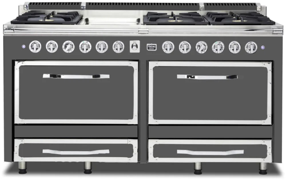 VIKING Tuscany Series 66" Dual Fuel Range Griddle, Damascus Grey TVDR6616GDG