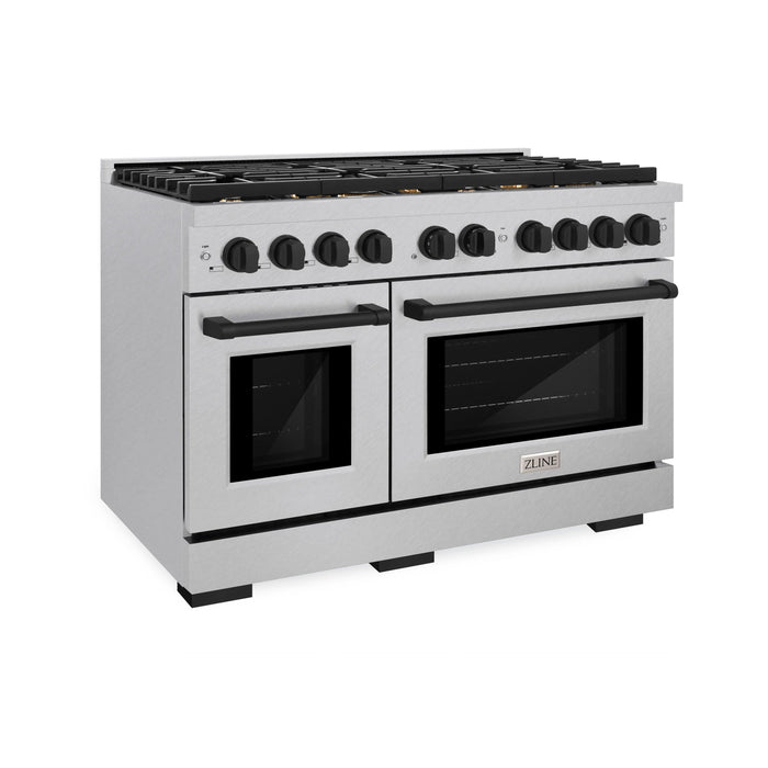 ZLINE 48"Paramount Dual Fuel Range DuraSnow® Matte Black SDRSZ-48-MB