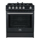 Forno Espresso 30” Gas Range, Black with Stainless Steel Handle — FFSGS1116-30BLK