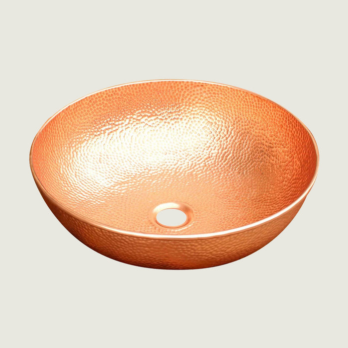 Nauxus Custom Copper Handmade Round Bathroom Sink RCB03-NX