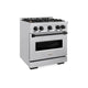 ZLINE 30" Classic Gas Range, Convection Gas Oven Stainless Steel, Matte Black CGRZ-30-MB