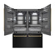 ZLINE 60" Built-In Bottom Freezer Refrigerator with Water Dispenser, Ice Maker, Black SS, Graphite Gray Interior, Champagne Bronze GRBIVZ-BS-60-CB