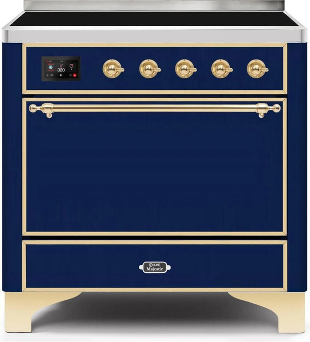 ILVE Majestic II 36 "Electric Range Midnight Blue Brass Trim UMI09QNS3MBG