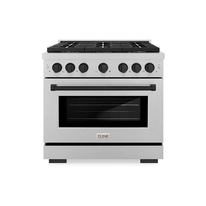 ZLINE 36" Paramount Dual Fuel Range DuoPro™ Cooktop, Electric Convection Oven PSDRSZ-36-MB