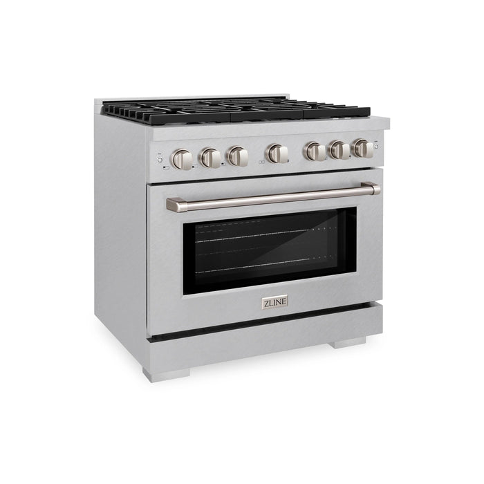 ZLINE 36"Paramount Dual Fuel Range DuraSnow® Stainless Steel SDRS-36