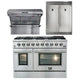 Forno Appliance Package - 48" Gas Range, Wall Range Hood, 60" Fridge — FBDL-018-02US