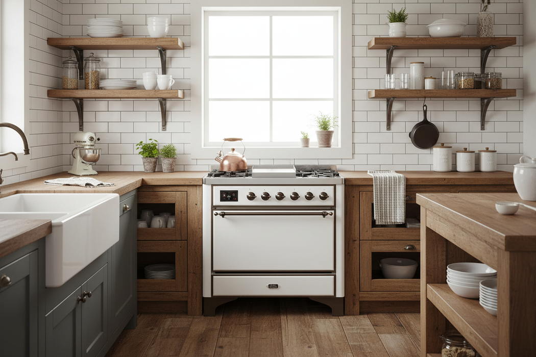 ILVE Majestic II 36" Liquid Propane Dual Fuel Range White Bronze Trim UM09FDQNS3WHBLP