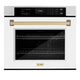 ZLINE 30" Autograph Edition Professional True Convection Single Wall Oven, Air Fry, Self Clean, White Matte, Champagne Bronze WASZ-WM-30-CB