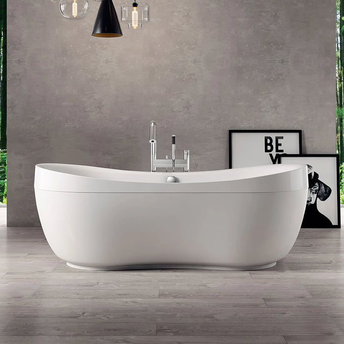Whitehaus Oval Freestanding Acrylic Soaking Bathtub WHYB170BATH