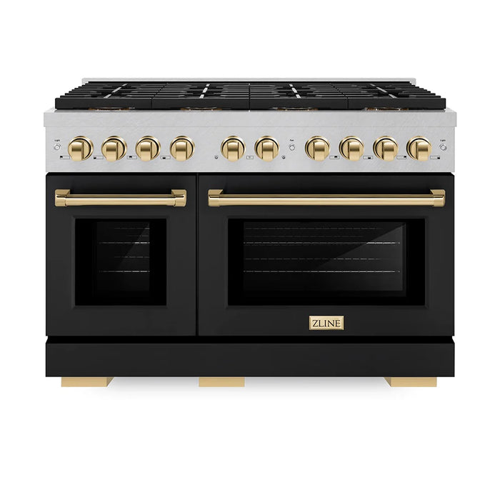 ZLINE 48" Paramount Gas Range DuoPro™ Cooktop, Dual Ovens PSGRSZ-BLM48-G