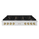 ZLINE 48" Paramount Gas Rangetop DuraSnow® Stainless Steel Champagne Bronze SRTSZ-48-CB