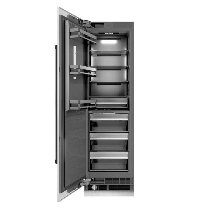 ZLINE 24" Column Freezer DuraSnow®Stainless Steel, Graphite Gray Interior Matte Black RCFVZ-SN-24-MB