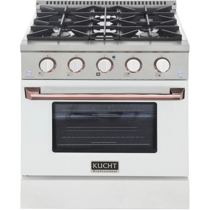 Kucht 30" Freestanding Dual Fuel Range KDF302-W-Rose