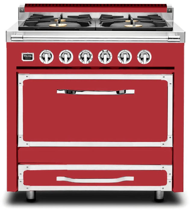 VIKING Tuscany Series 36" Dual Fuel Range, San Marzano Red TVDR3614BSM