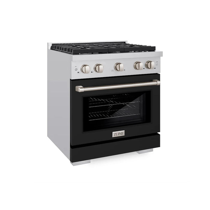 ZLINE 30"Paramount Dual Fuel Range Stainless Steel, Black Matte, SDR-BLM-30