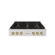 ZLINE 36" Paramount Gas Rangetop Stainless Steel Champagne Bronze SRTZ-36-CB