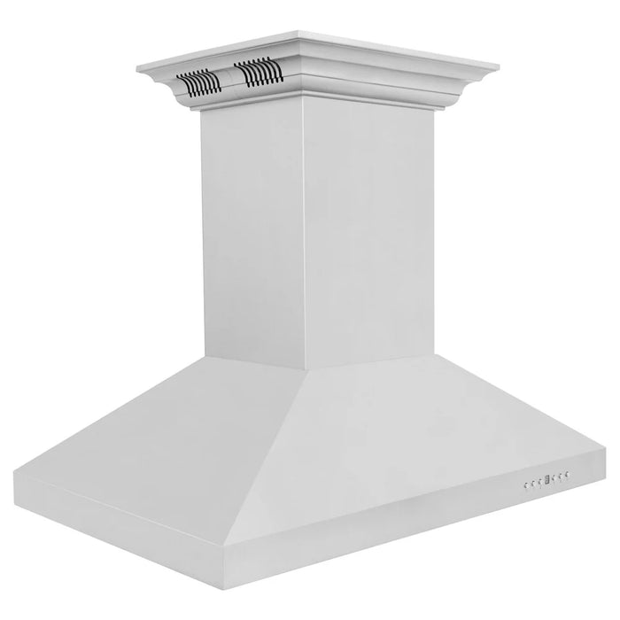 ZLINE CrownSound‚ Ducted Vent Island Mount Range Hood in Stainless Steel, Built-in Bluetooth Speakers, KL3iCRN-BT
