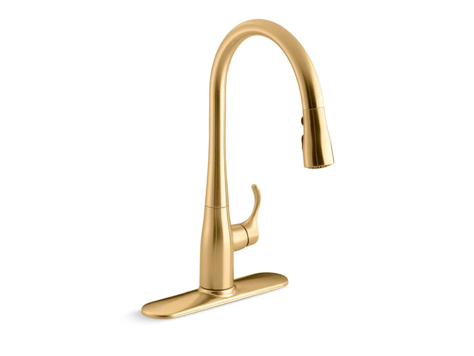 KOHLER Simplice Pull-down kitchen sink faucet, three-function sprayhead K-596