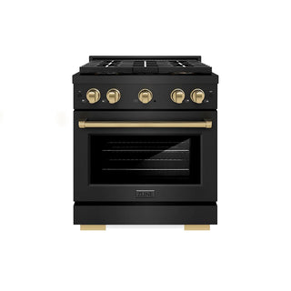 ZLINE 30" Paramount Dual Fuel Range DuoPro™ Cooktop, Electric Convection Oven, Accents PSDRBZ-30-CB