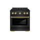 ZLINE 30" Paramount Dual Fuel Range DuoPro™ Cooktop, Electric Convection Oven, Accents PSDRBZ-30-CB