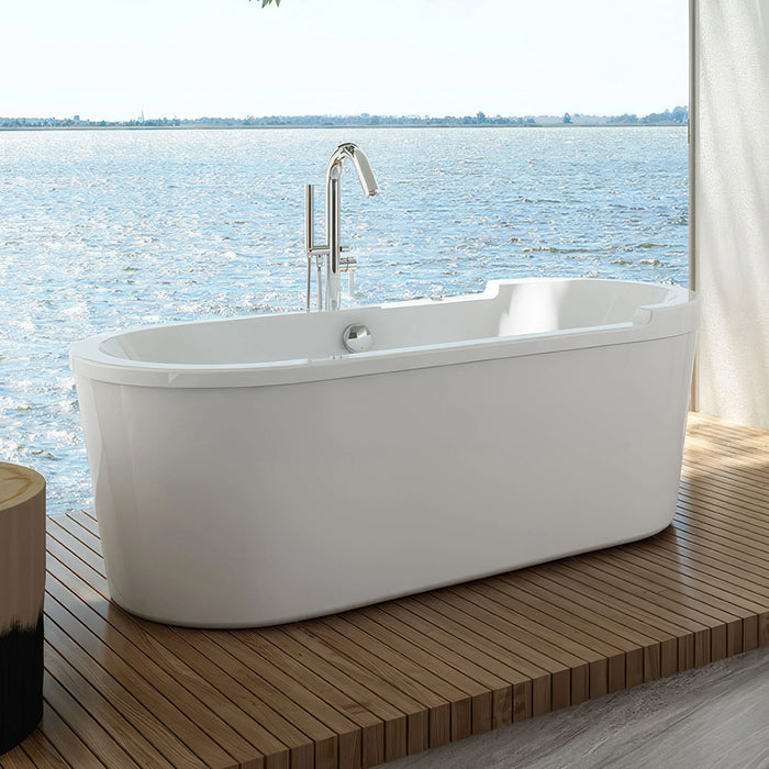 Whitehaus Oval Freestanding Acrylic Soaking Bathtub WHVT180BATH