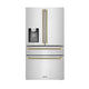 ZLINE Autograph Ed. 36" Counter-Depth French Door Refrigerator, Water, Ice Maker, Fingerprint-Resistant Stainless Steel, Helix Handles RFMZ-W-36-KCB