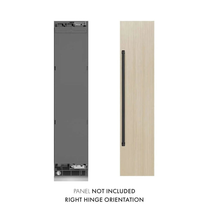 ZLINE 18" Panel Ready Right Hinge Column Freezer, Graphite Gray Interior Matte Black RBCFVRZ-18-MB