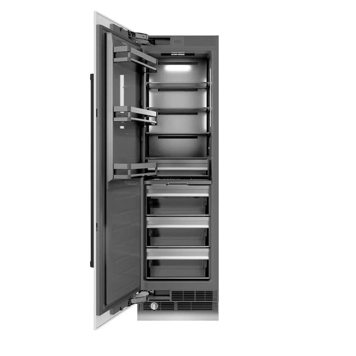 ZLINE 24" Column Freezer White Matte Stainless Steel, Graphite Gray Interior Matte Black RCFVZ-WM-24-MB