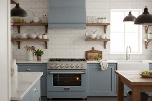 Kucht 36” Pro-Style Kitchen Dual Fuel Range in Light Blue - Front View