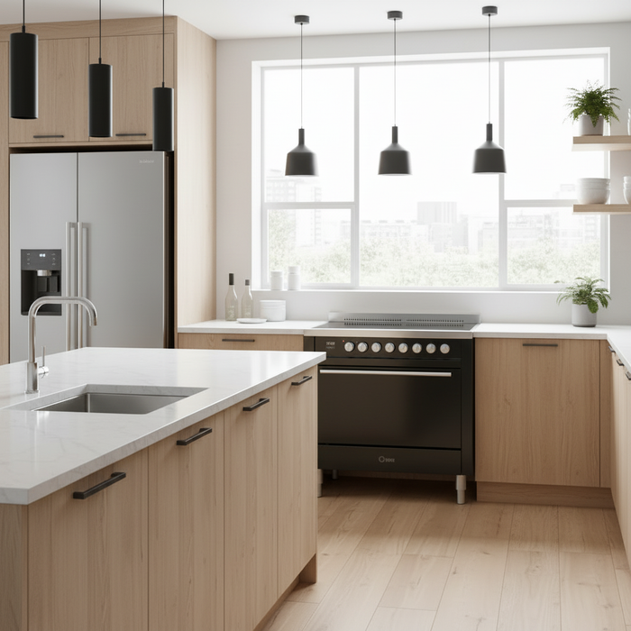 ILVE 36"Professional Plus Induction Range, Glossy Black UPI366QMPBK