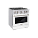 ZLINE 30" Select Gas Range Convection Gas Oven White Matte Stainless Steel HGR-WM-30