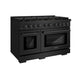 ZLINE 48"Paramount Dual Fuel Range Black Stainless Steel, Brass Burners SDRB-BR-48