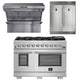Forno Package - 48 Inch Pro Gas Range, Wall Range Hood, Fridge — FBDL-019-05US