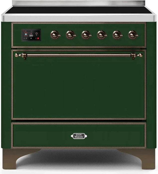 ILVE Majestic II 36" Induction Range Emerald Green Bronze Trim UMI09QNS3EGB