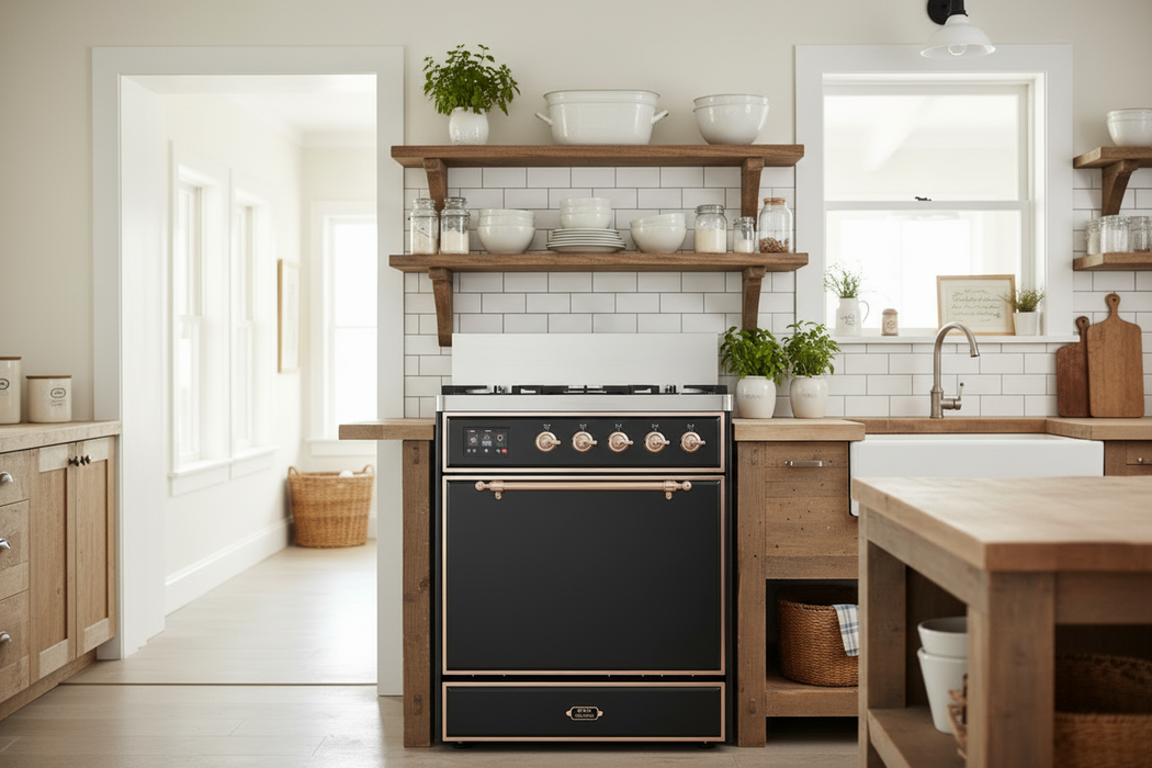 ILVE Majestic III 30" Dual Fuel Range, Matte Graphite Copper Trim UM30QNR3MGP