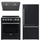 Forno Espresso - 30" Elec. Range, Range Hood and Fridge in Black — FBDL-001-02US