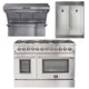 Forno Package - 48" Dual Fuel Range, Wall Range Hood, 60" Fridge — FBDL-017-02US