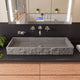 ALFI brand 39" Solid Concrete Gray Matte Trough Sink for the Bathroom ABCO39TR