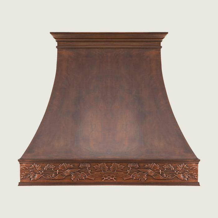 Custom Smooth Curved Copper Range Hood - CHCR01