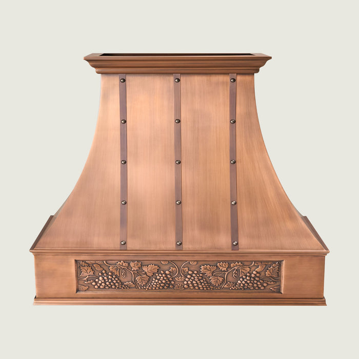 Custom Smooth Curved Copper Range Hood - CHCR01