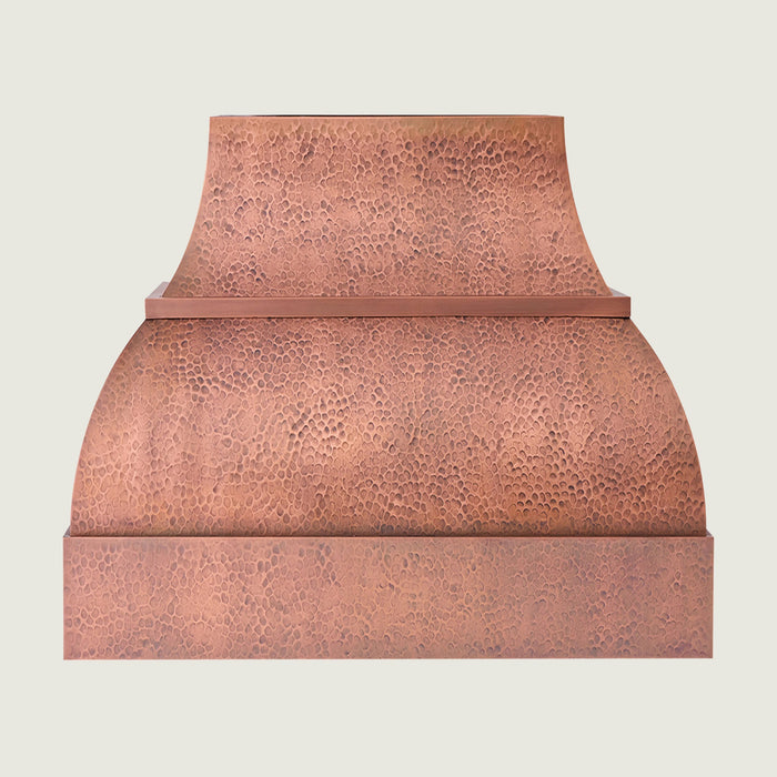 Custom Copper Double Bell Shape Range Hood - CHBE02