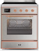 ILVE 30"Majestic II Induction Range, Stainless Steel Copper Trim UMI30NE3SSP
