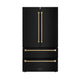 ZLINE Autograph Ed. 36" Counter-Depth French Door Refrigerator, Ice Maker, Fingerprint-Resistant Black Stainless Steel, Helix Handles RFMZ-36-BS-KCB