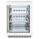 ZLINE 24" Touchstone 151 Can Beverage Fridge White Matte Glass Door Polished Gold Handle RBSOZ-WM-24-G