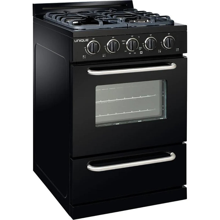 UNIQUE Classic 24" White Off Grid Propane Range, UGP-24G OF1 B